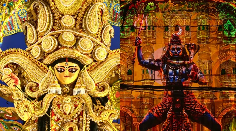 दुर्गा पूजा 2026: सिलीगुड़ी के पंडाल में हवा महल का रूपान्तरण किया गया, 50 फीट के लेजर शो के साथ शिव तांडव का चित्रण | देखें